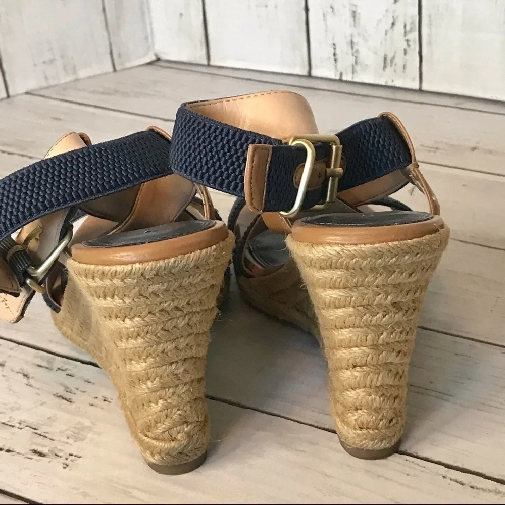 Banana Republic Navy Tecla Espadrille Wedge Sandal